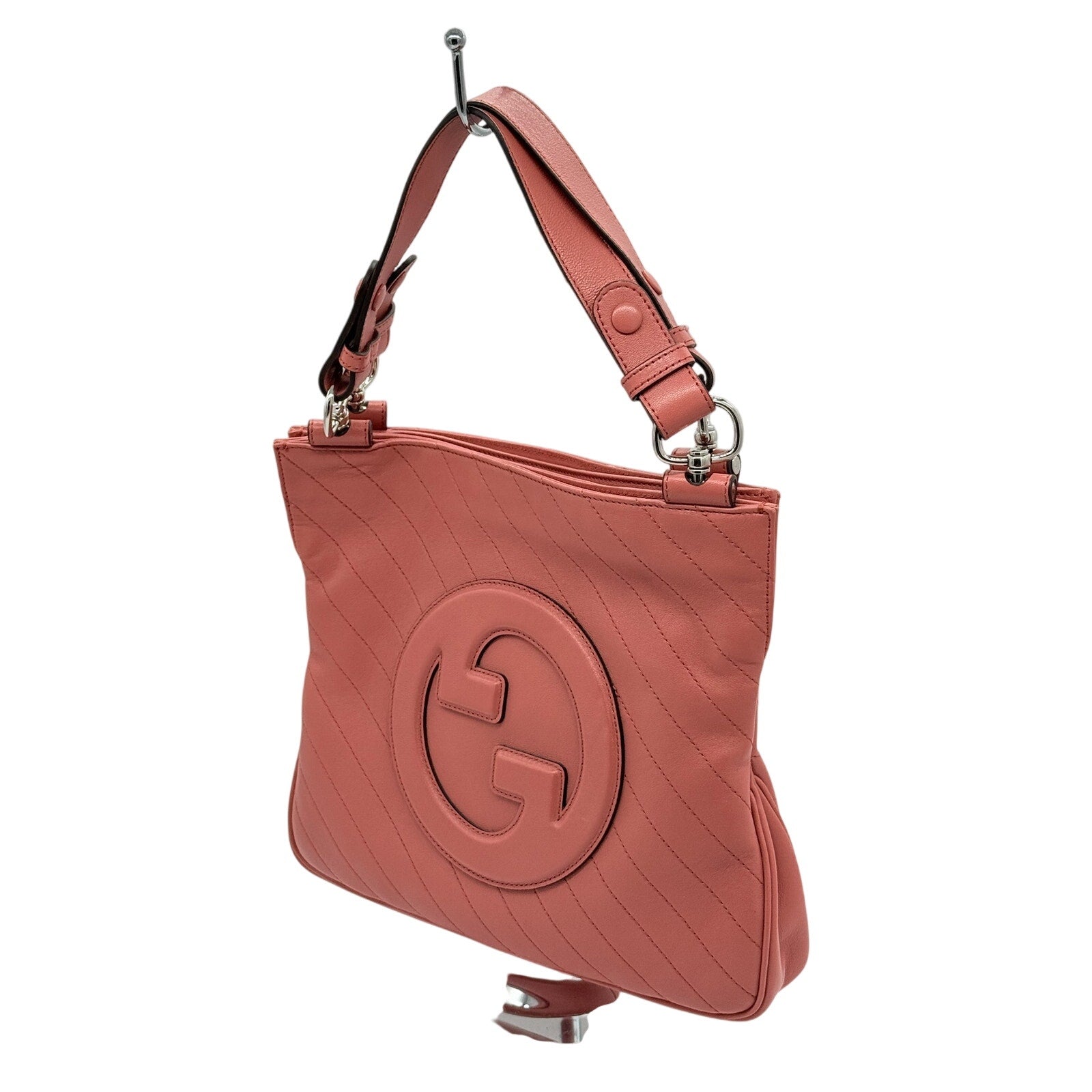 Gucci Pink Sakai Be Green Calfskin Diagonal Stitched Tote Bag*FULL INCLUSION*NWT