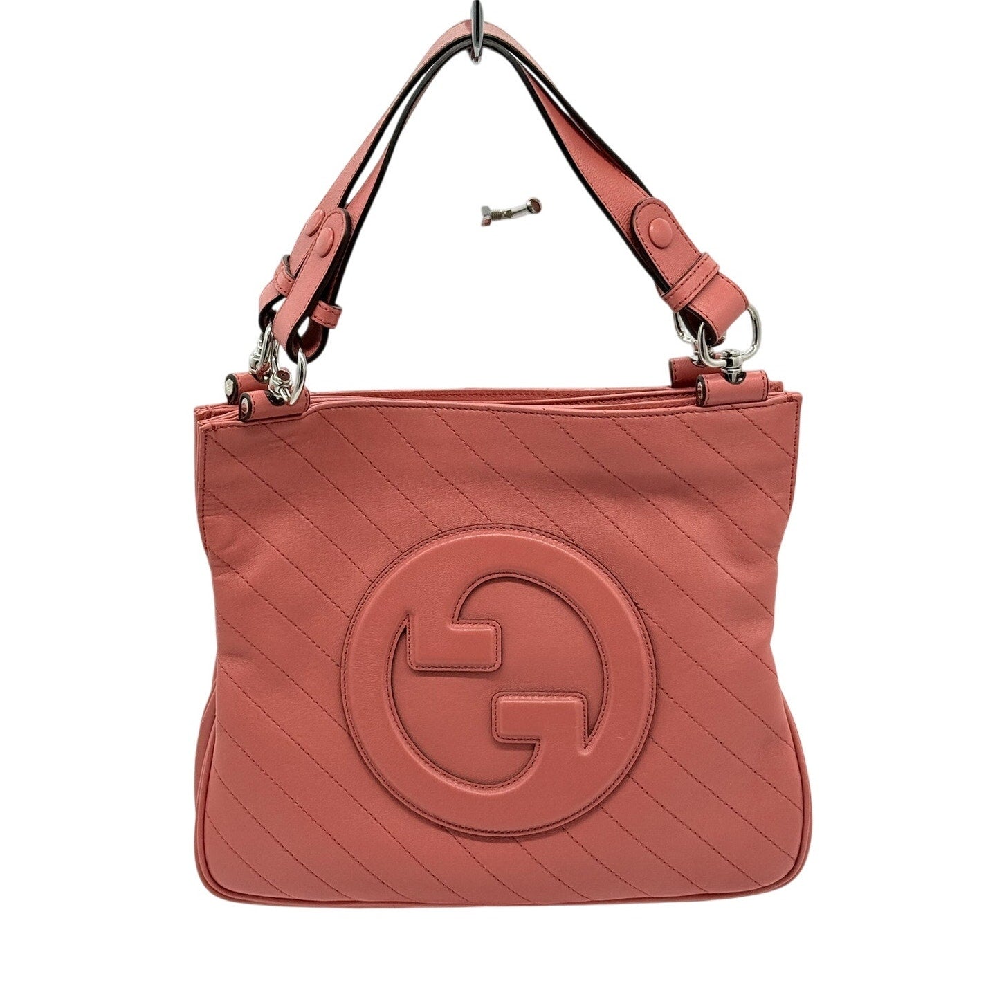 Gucci Pink Sakai Be Green Calfskin Diagonal Stitched Tote Bag*FULL INCLUSION*NWT