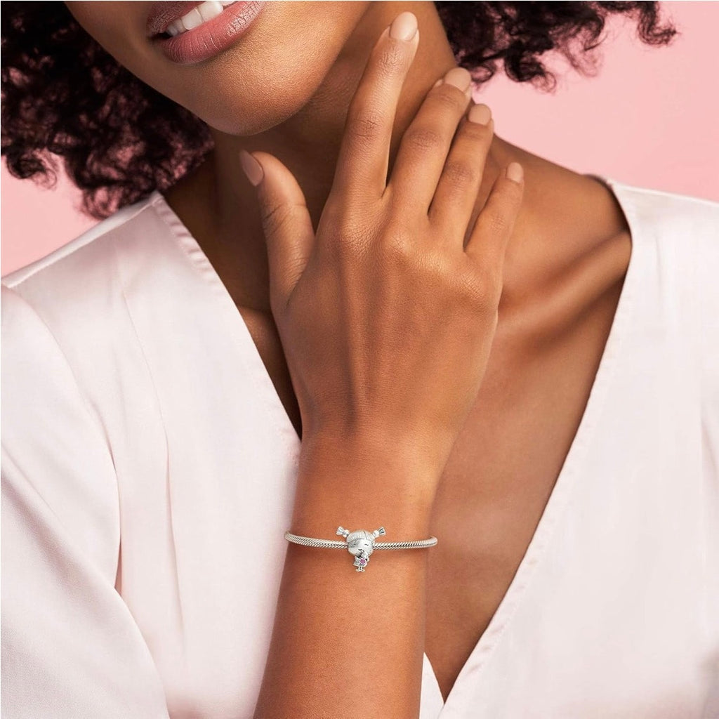 Pandora Little Pigtail Girl Charm**Sterling Silver*Pandora Pouch included*NEW
