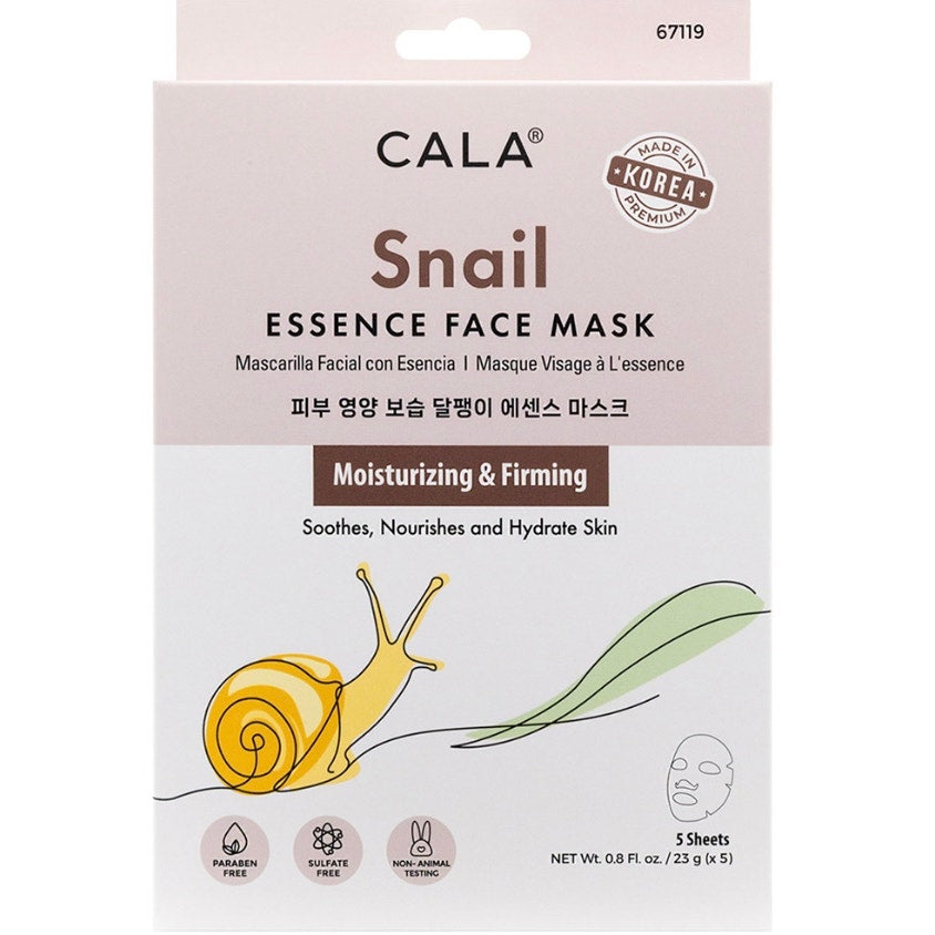 K-Care Cala Essence Facial Mask Snail Face Mask*5 masks*Firming*Korean skincare