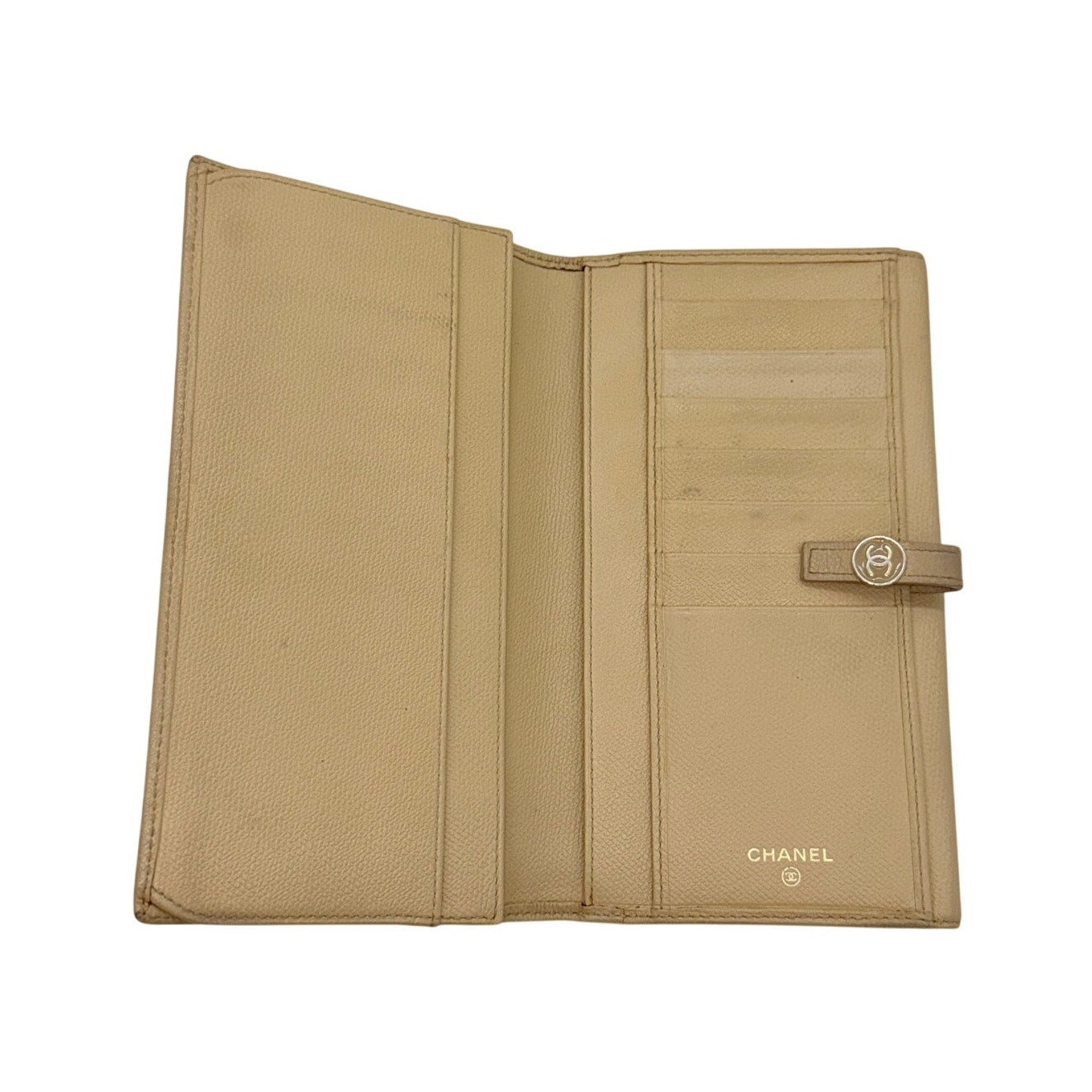 Chanel Interlocking CC Logo Continental Wallet*BEAUTIFUL Neutral COLOR