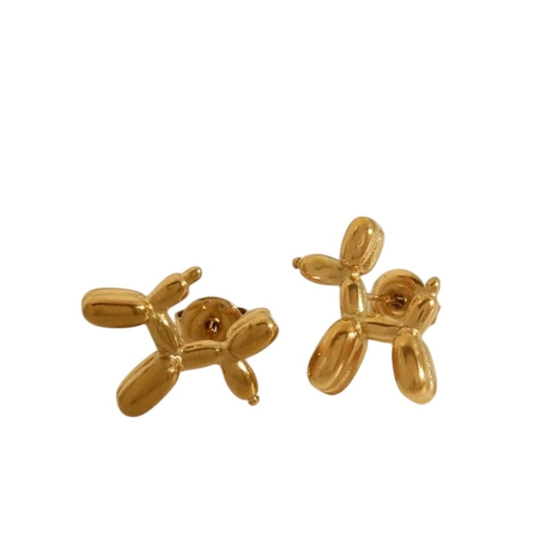 Retail $25 14K Gold Plated Balloon Dog Studs*NEW little earrings