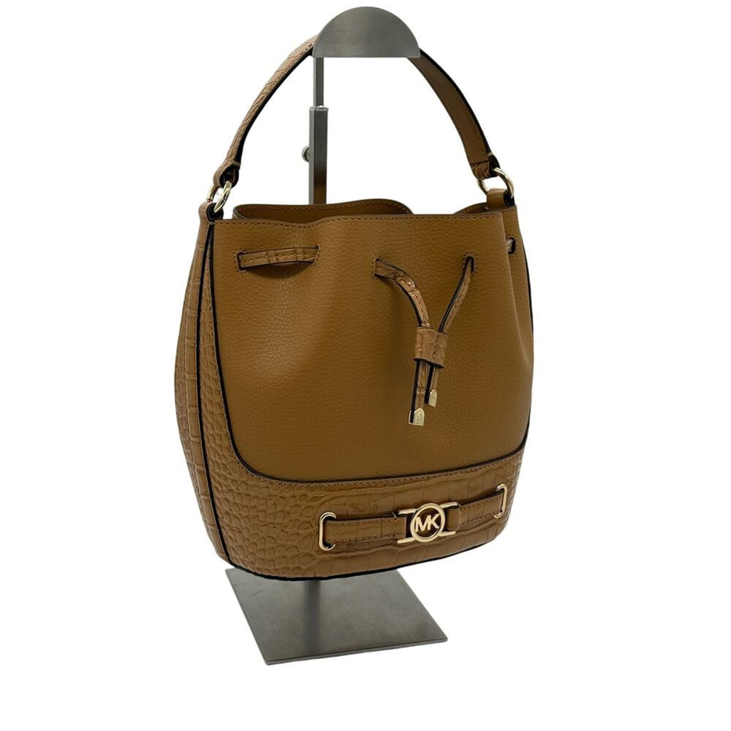 RETAIL $558 Michael Kors Reed‎ Medium Pebbled Leather Croc Embossed Bucket Bag*