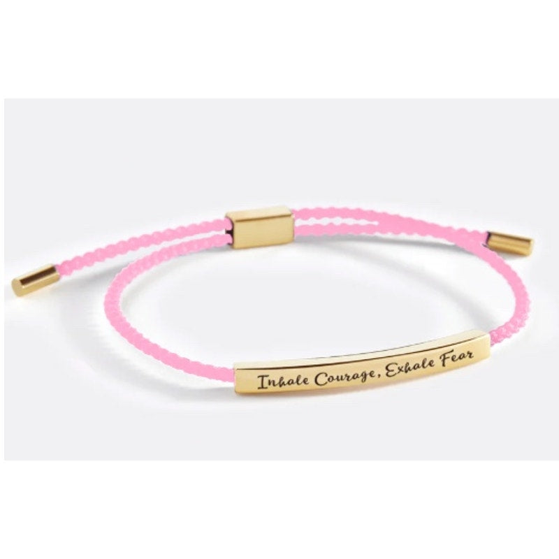 RETAIL $70 Mint & Lilly Inhale Courage, Exhale Fear Inspire Pink Gold Bracelet