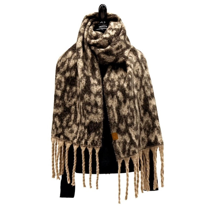 CC Brand Woven Leopard Print Oblong Scarf*VERY SOFT! Cozy and long