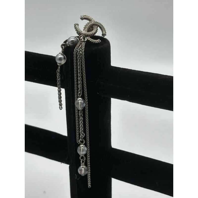 Chanel Metiers d'Art Crystal, Pearl & CC Logo Chandelier Earrings clip-on