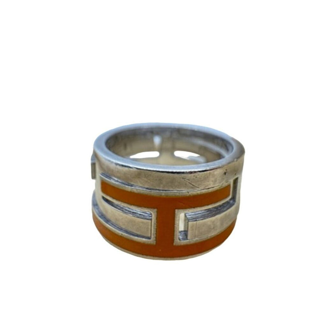 Hermès Enamel Arcane‎ Moveable H Ring*Comes w/Unbranded Jewelry Box*SZ 4 7/8