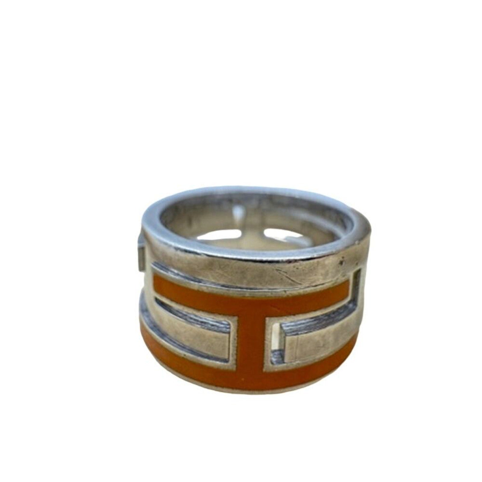 Hermès Enamel Arcane‎ Moveable H Ring*Comes w/Unbranded Jewelry Box*SZ 4 7/8