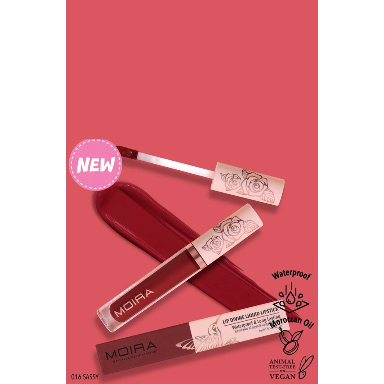 K-Care: Moira Lip Divine Liquid Lipstick *16 Sassy*Moisturizing*Korean Skincare
