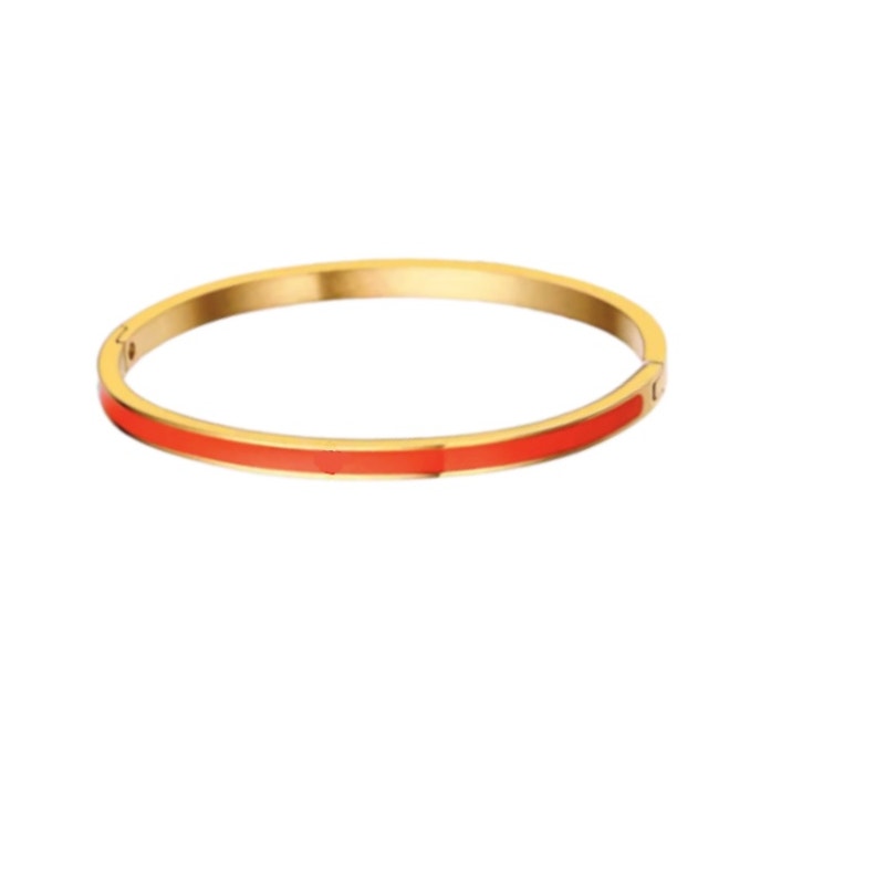 RETAIL $25 Kinsley Armelle Seline Collection Tangerine Bracelet*Hinged Bangle