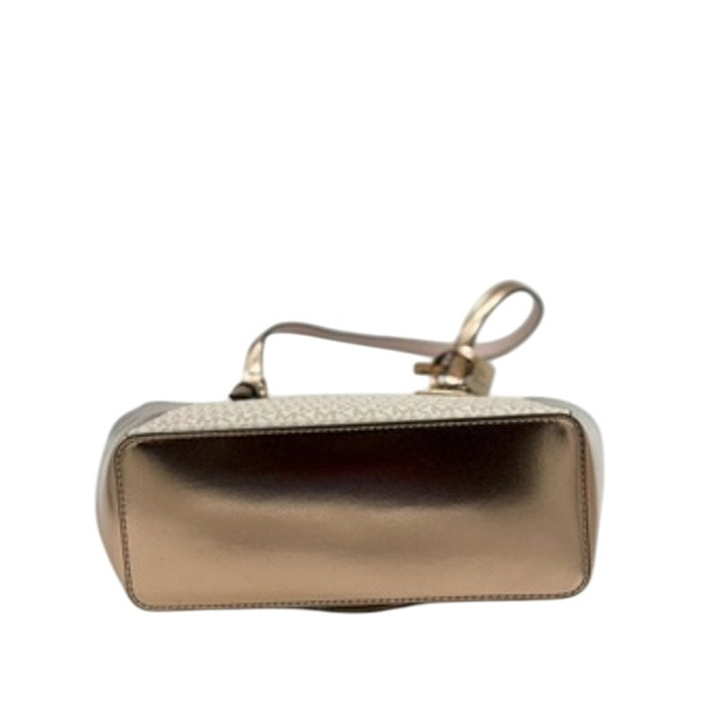 RETAIL $448 Michael Kors Charlotte Large Signature Logo Metallic Top-Zip Tote
