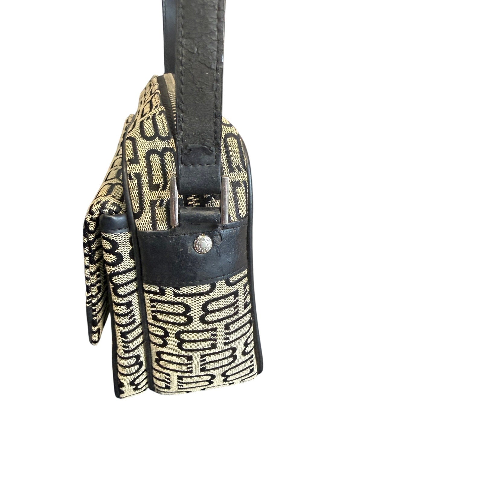 Balenciaga Black & Grey Logo Canvas & Leather Crossbody Bag*COA