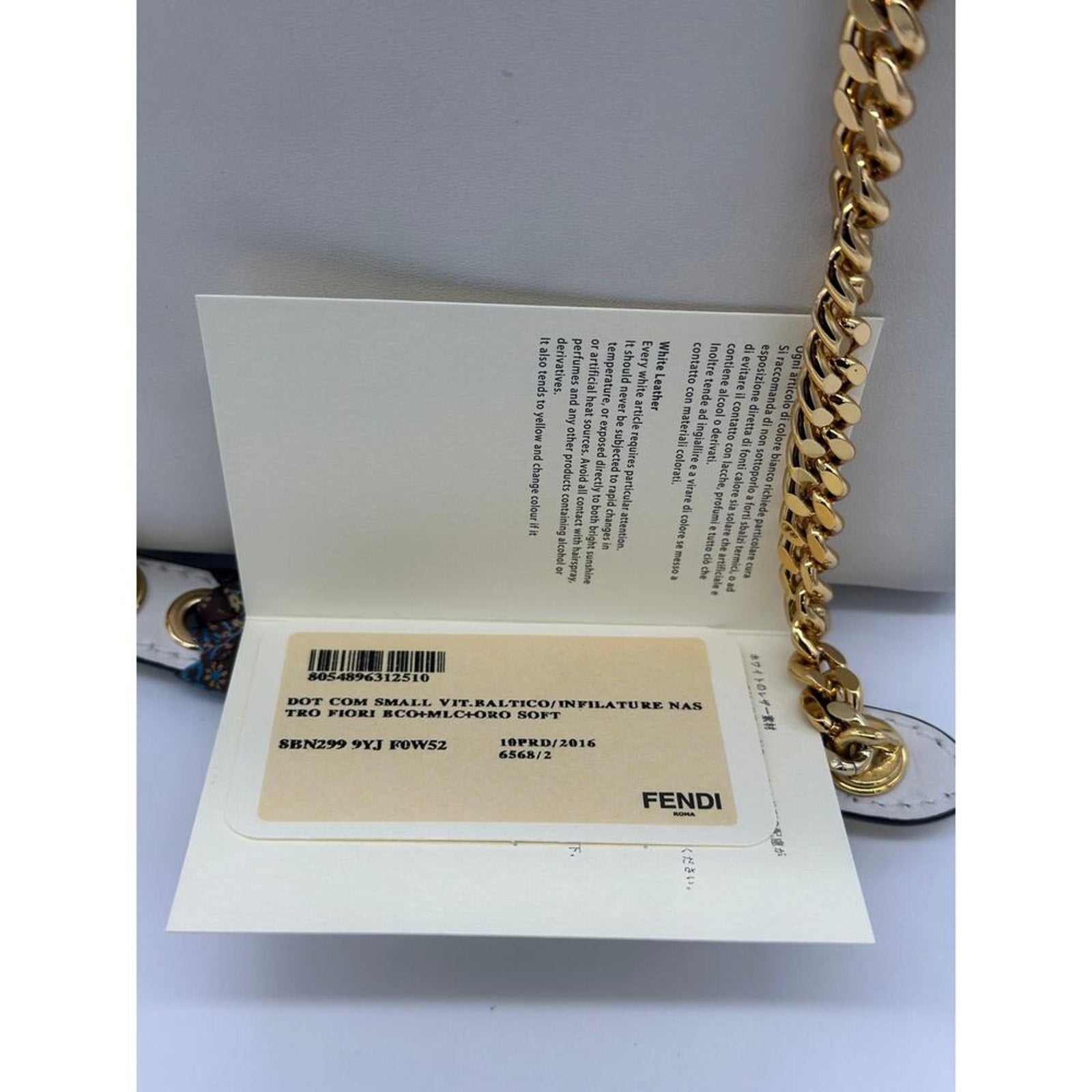 BNWT‎ Fendi Whipstitch Dotcom Bag in White calf leather! FULL INCLUSION