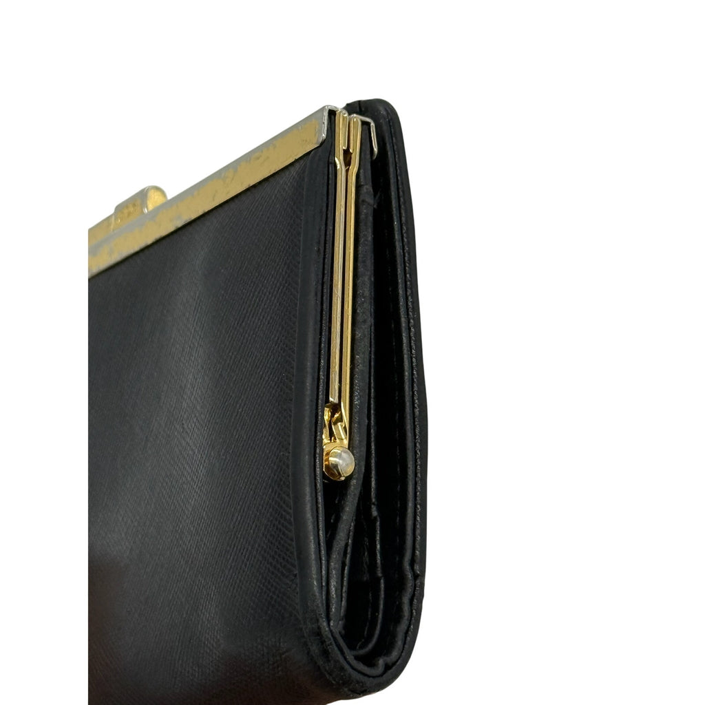 MCM LEATHER CHARM KISSLOCK BI-FOLD WALLET*Calf skin leather