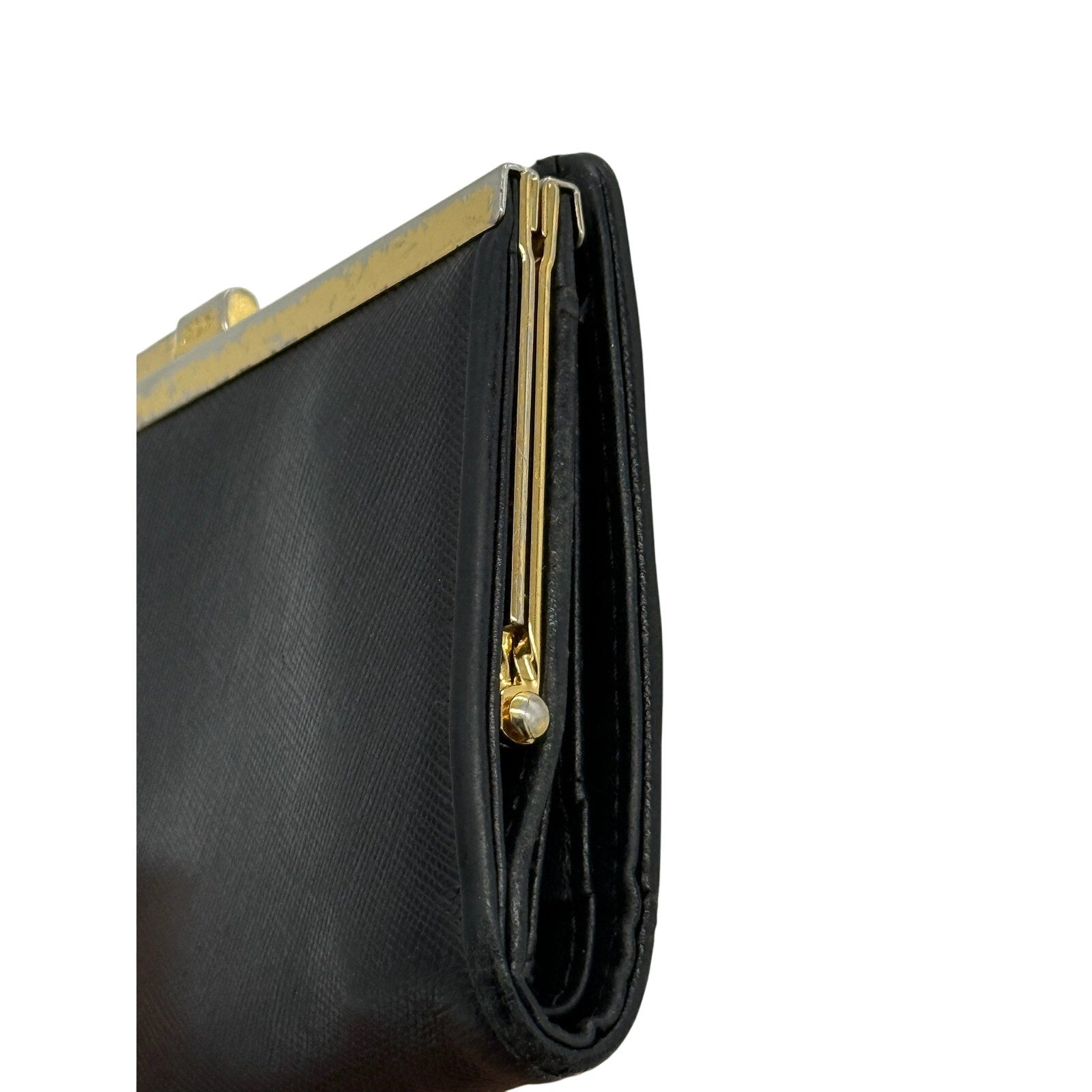 MCM LEATHER CHARM KISSLOCK BI-FOLD WALLET*Calf skin leather