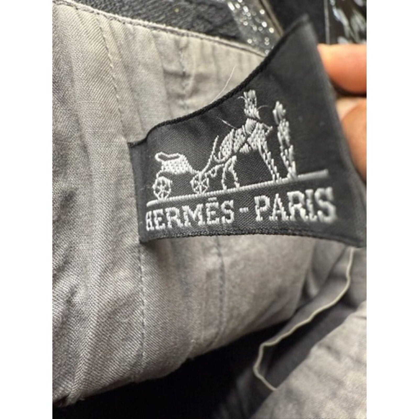 HERMES Amedaba Diago‎ GM Tote Bag canvas leather Gray Brown*Excellent Condition