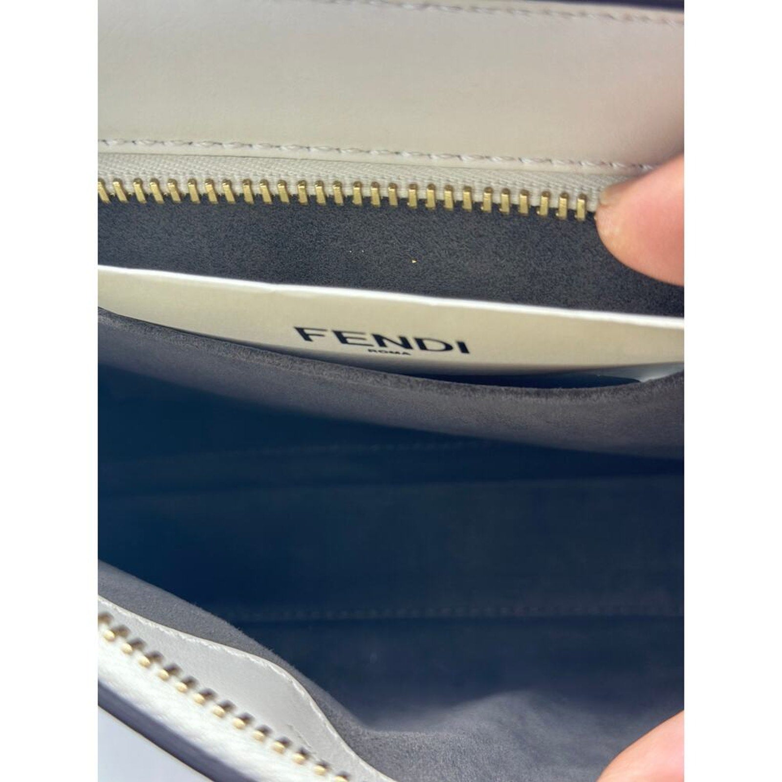 BNWT‎ Fendi Whipstitch Dotcom Bag in White calf leather! FULL INCLUSION