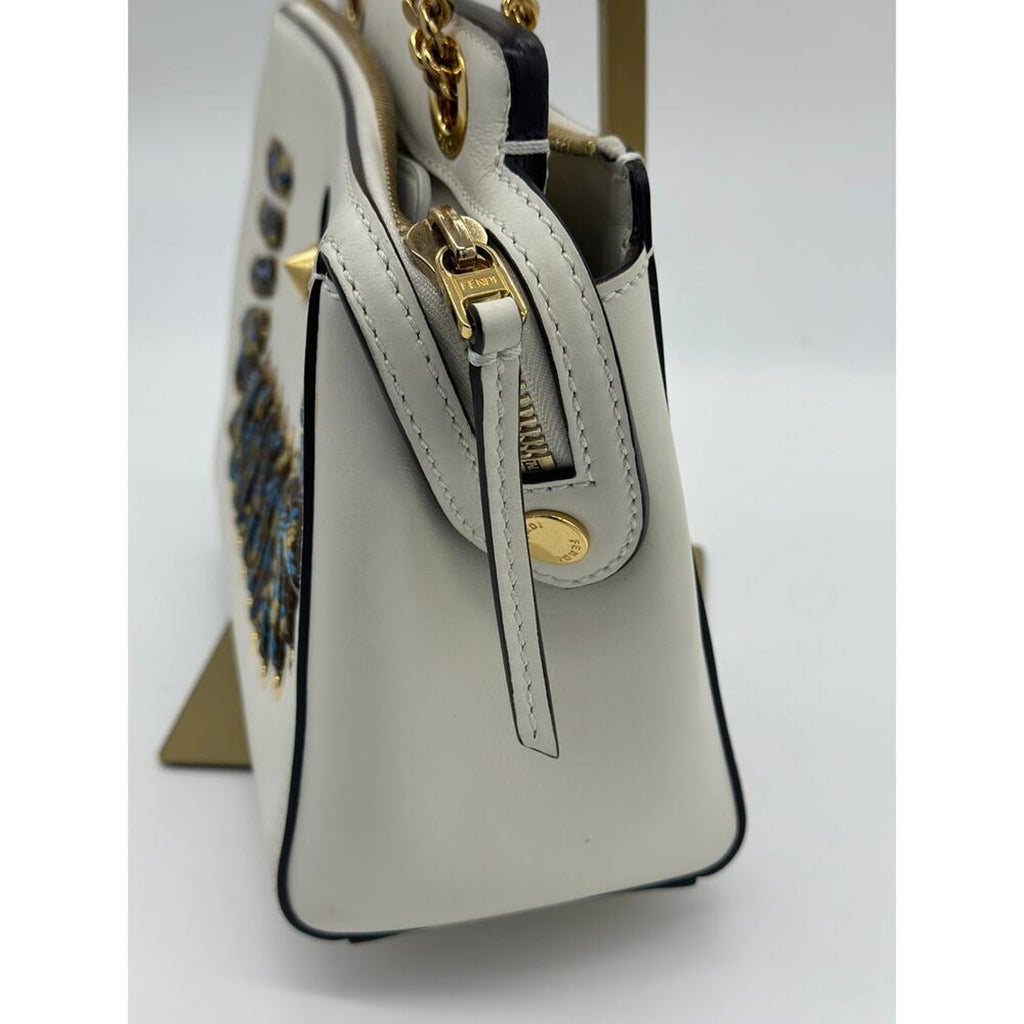 BNWT‎ Fendi Whipstitch Dotcom Bag in White calf leather! FULL INCLUSION