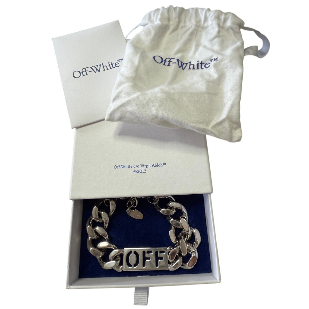 OFF-WHITE Silver 'Off' Chain Bracelet*NEW*Dustbag*BOX*ADJUSTABLE