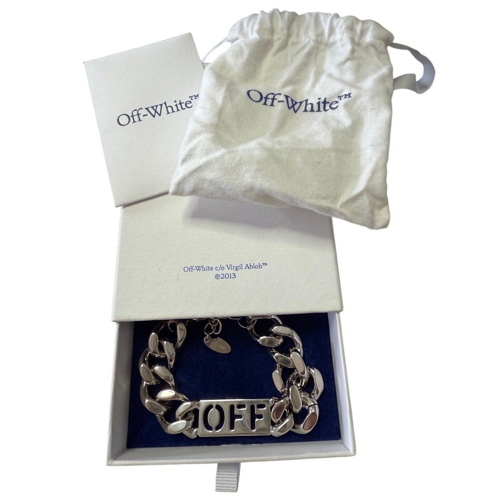 OFF-WHITE Silver 'Off' Chain Bracelet*NEW*Dustbag*BOX*ADJUSTABLE