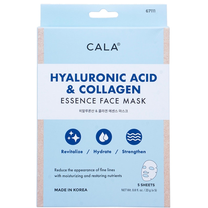 K-Care Cala Hyaluronic Acid & Collagen Essence Face Mask*5 masks*Korean skincare
