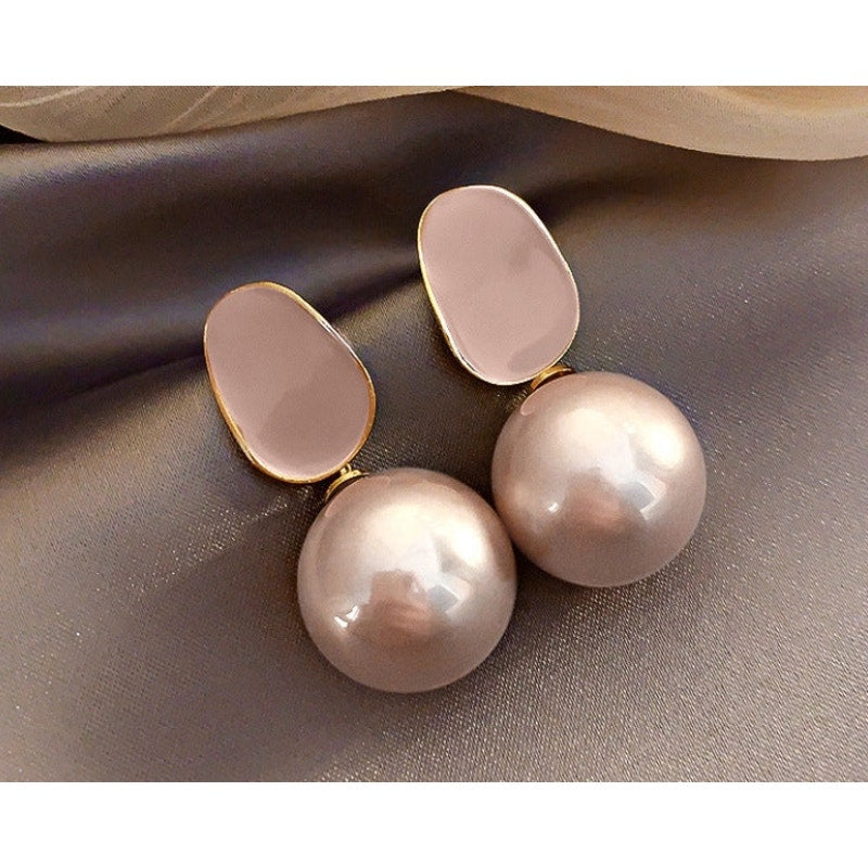 Retail $30 Gold Pink Pearl Like & Oval Earrings*NEW & Lightweight