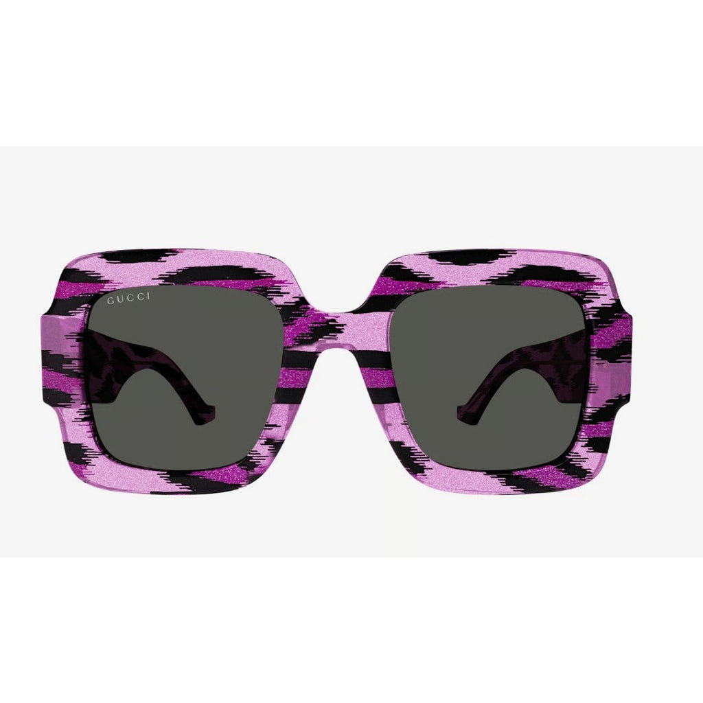 RETAIL $545 Gucci Oversized Purple Leopard Sunglasses*NEW in case*COA card cloth