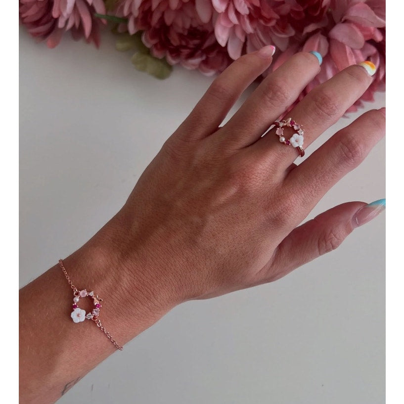 RETAIL $25*Kinsley Armelle Kalysa Collection Rose Gold Fleur Ring