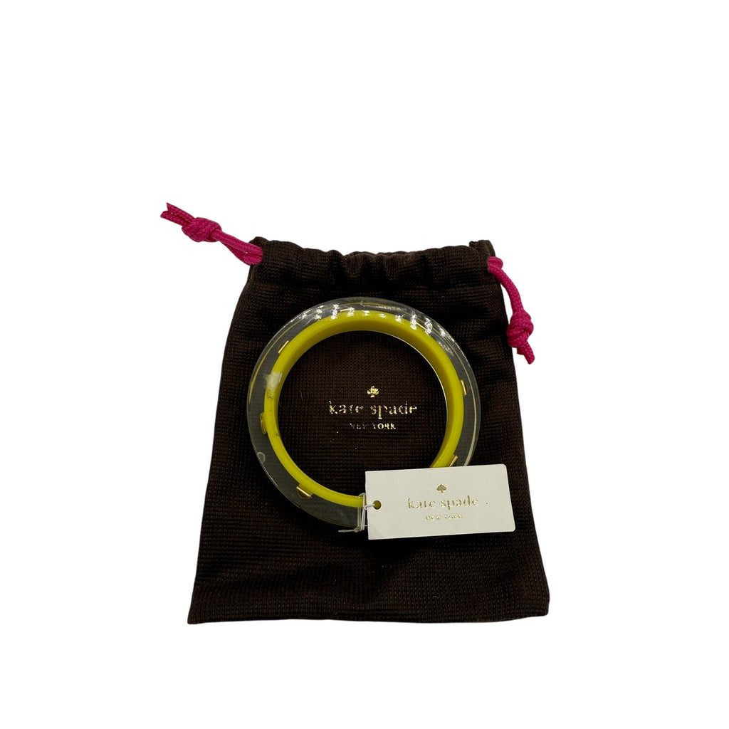Kate Spade Lacquered Spade Bangle Bright Yellow in Clear Acrylic New with Tags