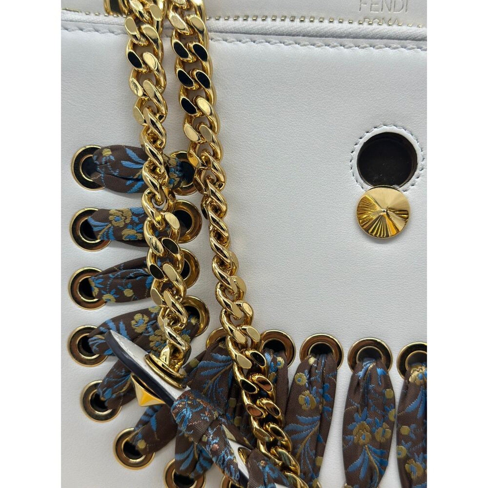 BNWT‎ Fendi Whipstitch Dotcom Bag in White calf leather! FULL INCLUSION