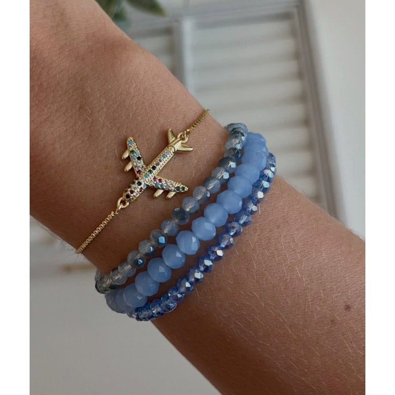 RETAIL $35*Kinsley Armelle Cloud Nine Collection Airplane Bracelet