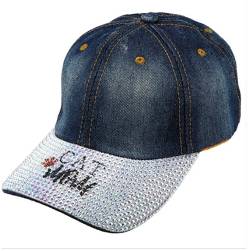 Fashion Hat: Cat Mom Denim Hat with BLING! So Cute!