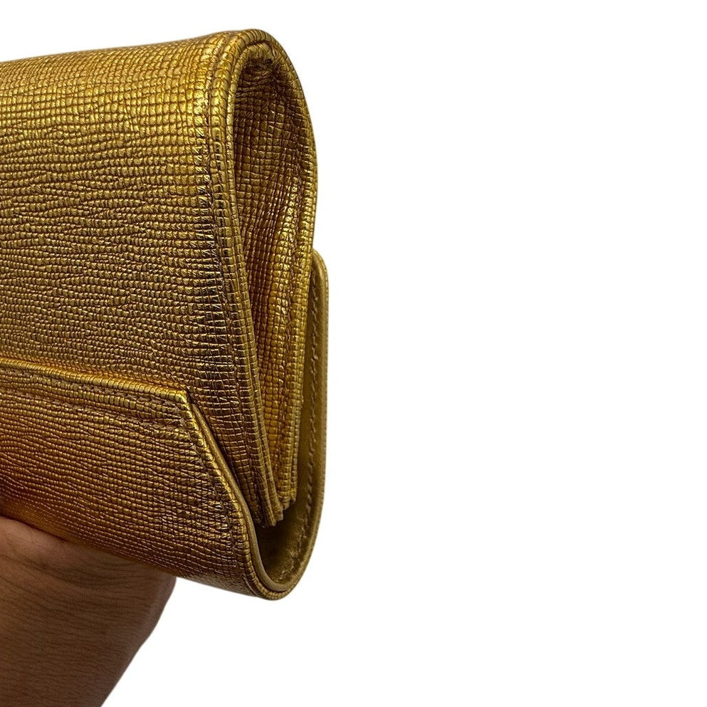MCM Gold Snap Flap Evening Clutch*Excellent Condition