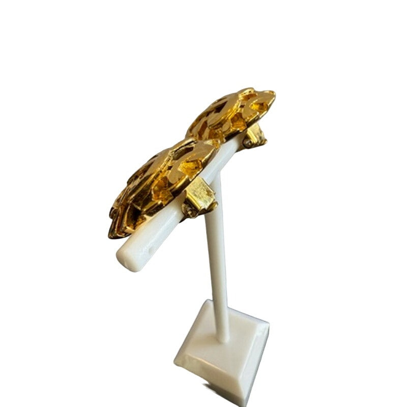 RARE Vintage Chanel 24K Gold Plated Collection by Karl Lagerfeld CC Clip-Ons*
