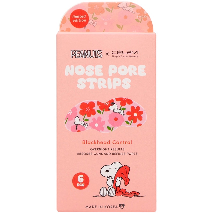 K-Care: Celavi X Peanuts Limited Ed. 6Pcs Nose Pore Strips*night*Korean skincare