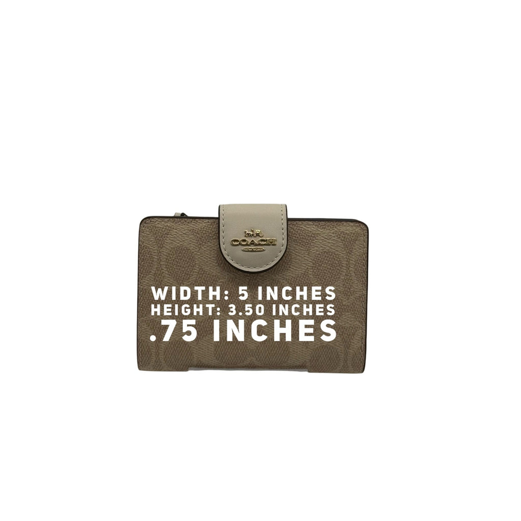 RETAIL $198 Coach Medium Corner Zip Wallet In Signature Canvas*NWT