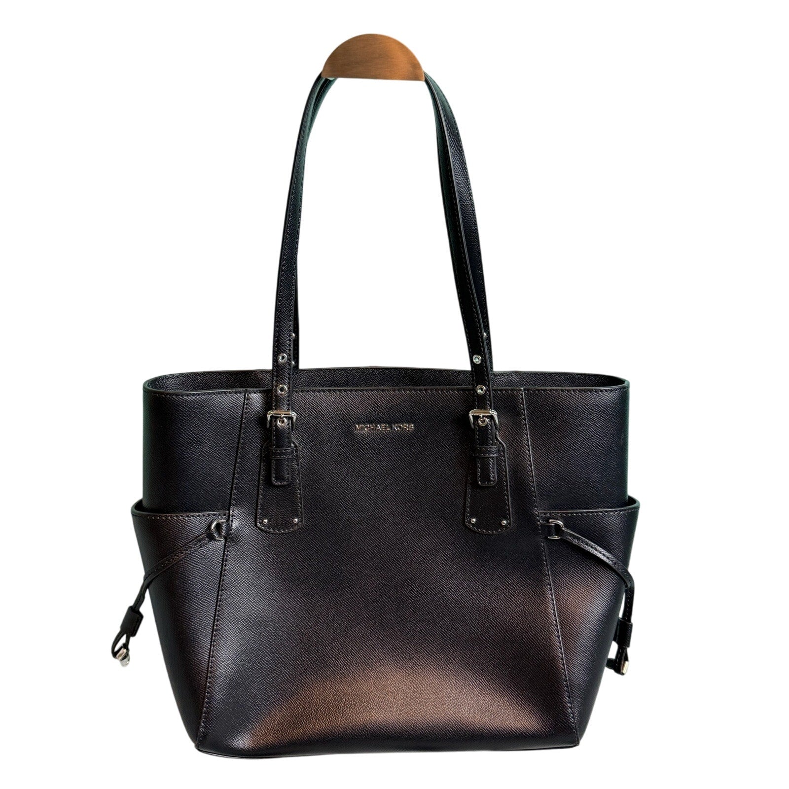 Michael Kors Voyager Crossgrain Leather Tote- Black*New without tags