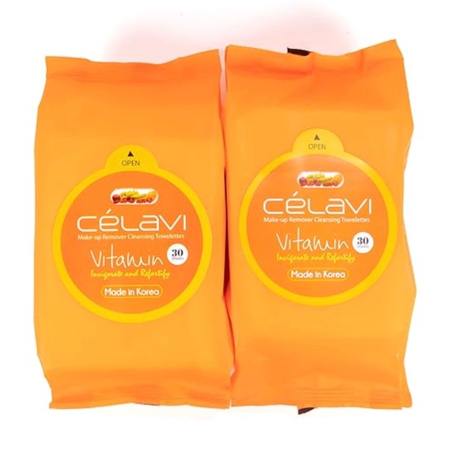 K-Care Celavi Makeup Remover Cleansing Wipes 30 pc per pack*Vitamin C*2 pack